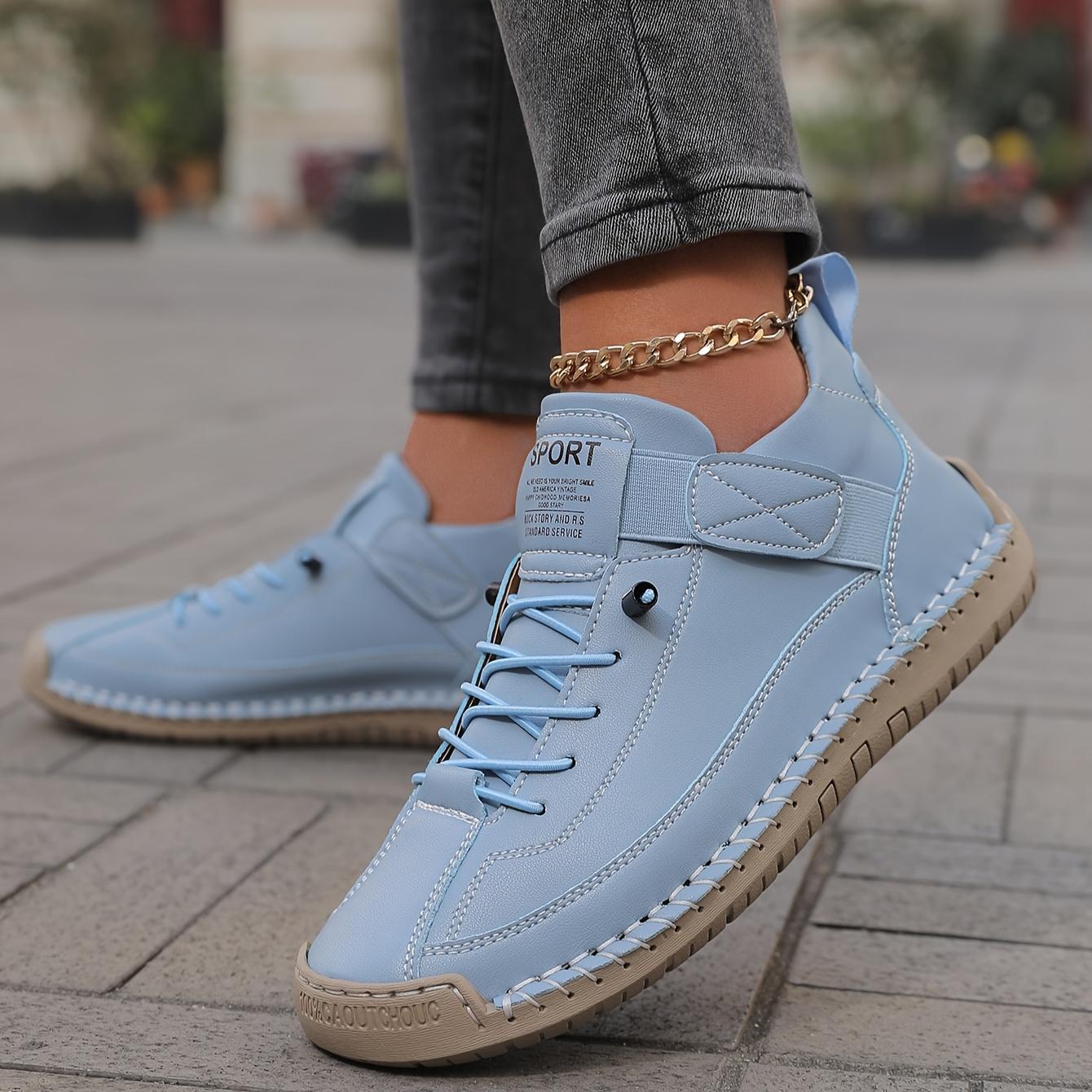 

Вінтажні британські робочі туфлі сліпони ручної роботи з ремінцем на щиколотці та нековзною гумовою підошвою 38 світло-синій колір