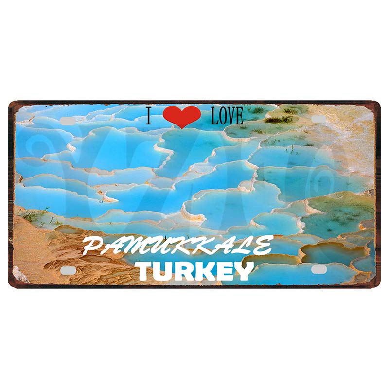 YZFQ Istanbul Turecko Cestování Město Kovový Značka Plakátová Deska Pro Zeď Restaurace Bar Řemesla Domácí Dekorace 30X15CM DC-1612A