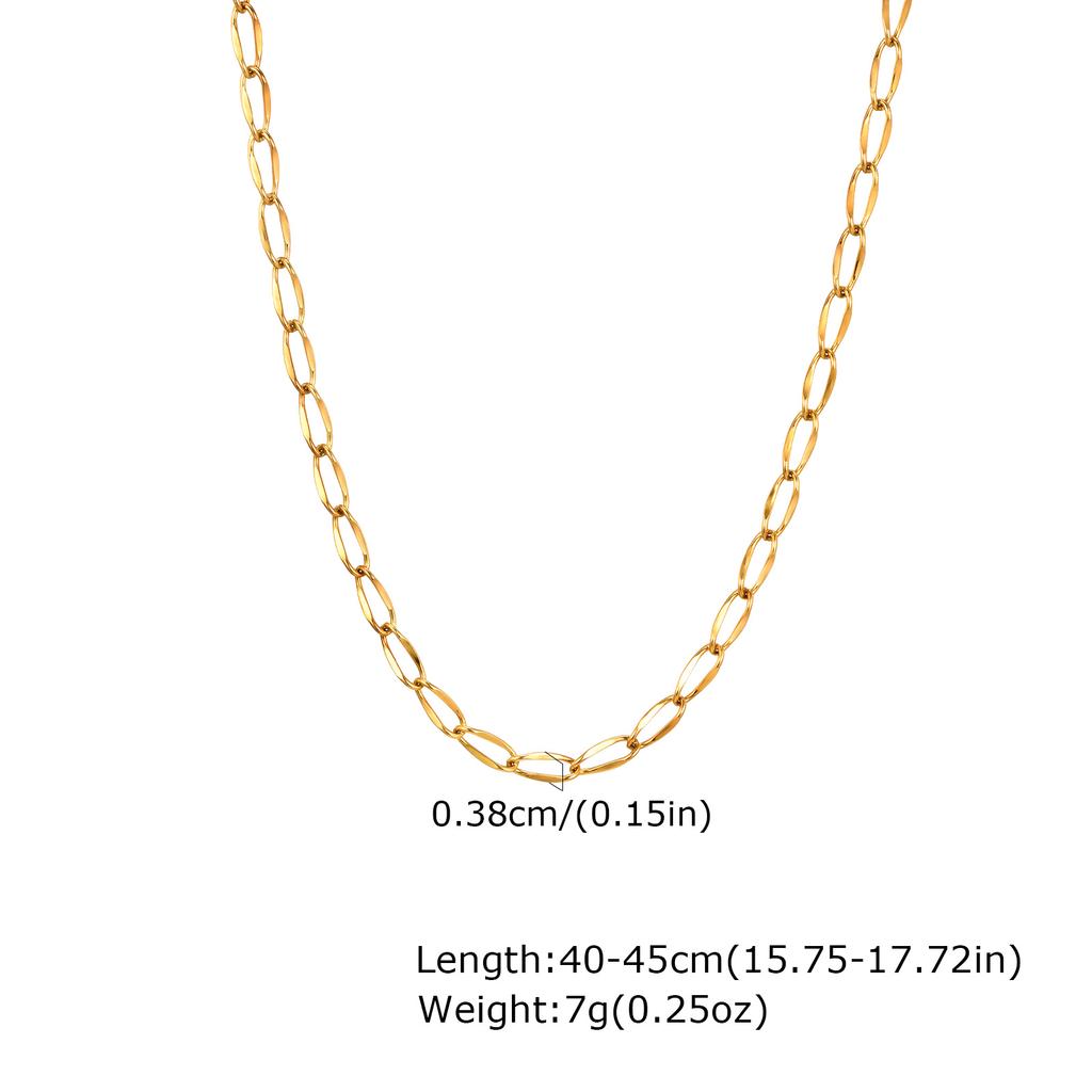 Edelstahl Gliederkette Halskette für Damen, Einfache 18 Karat Vergoldete Dünne Halskette, Minimalistischer Wasserdichter Schmuck