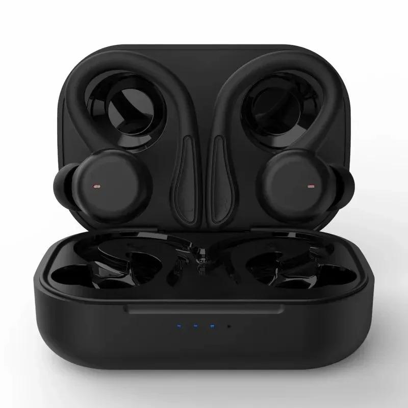 MS-T40 TWS Wireless Ear Hook Noise Cancellation Touch Button Controls IPX-6 Waterproof Sports Earphones for 5.3 LED Indicator