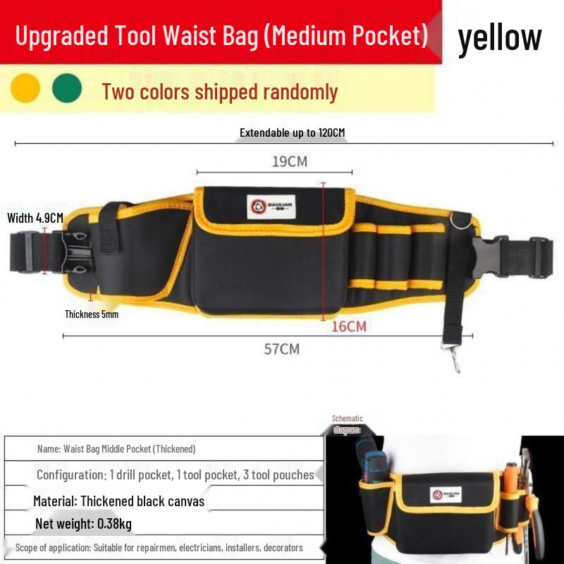 

Thickened Multi-functional Tool & Storage Pouch for Electricians and Woodworkers