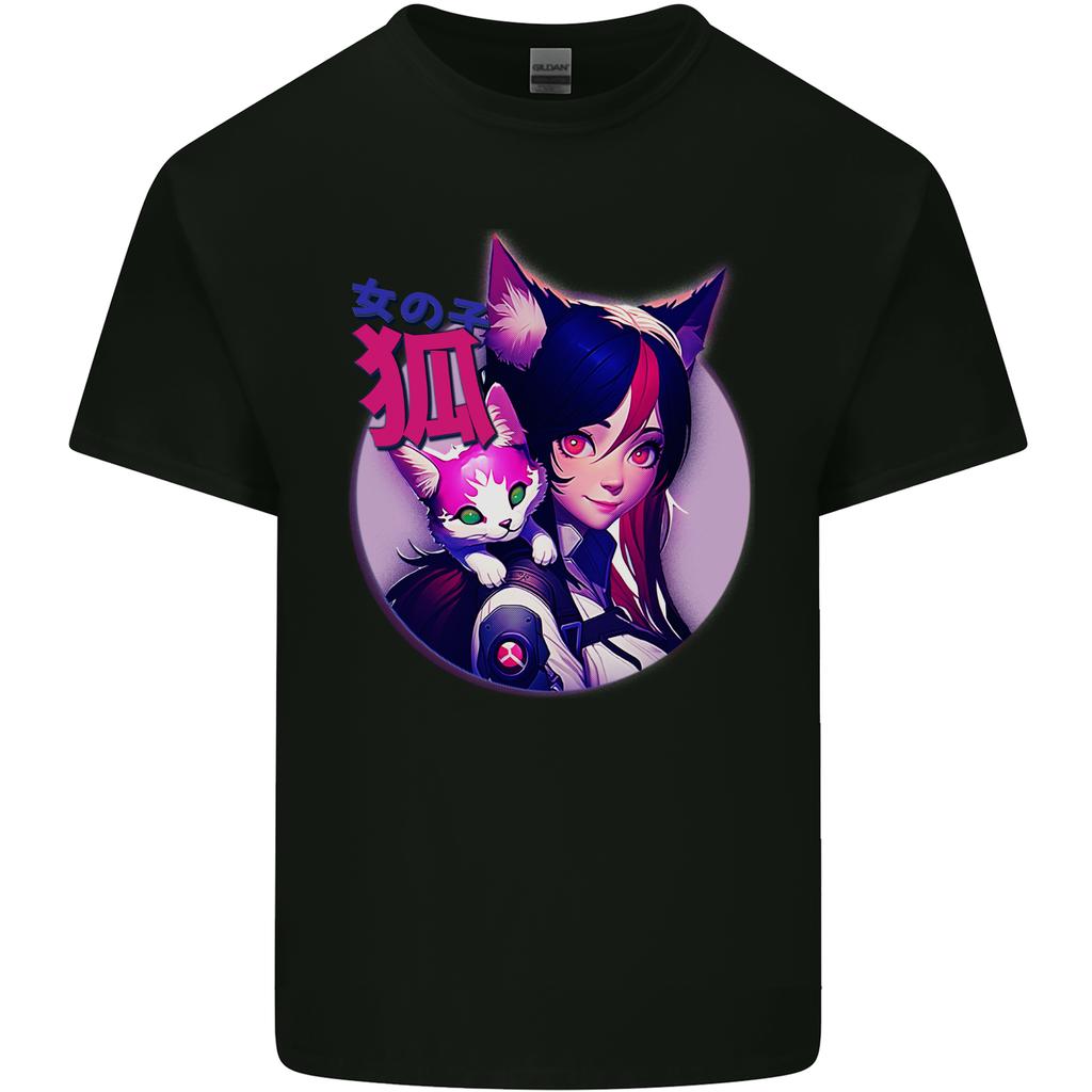 Anime Cat Girl Unisexs Light Cotton TShirt