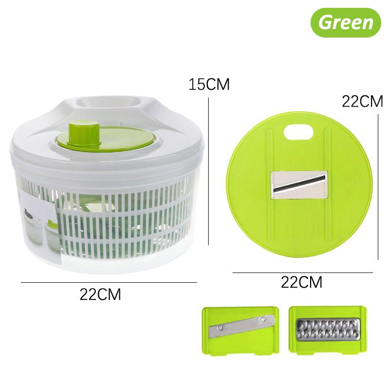 Household Salad Dryer Salad Spinner Vegetable Dehydrator Multi-Function Absorbent Basket Manual Vegetable Dryer Kitchen