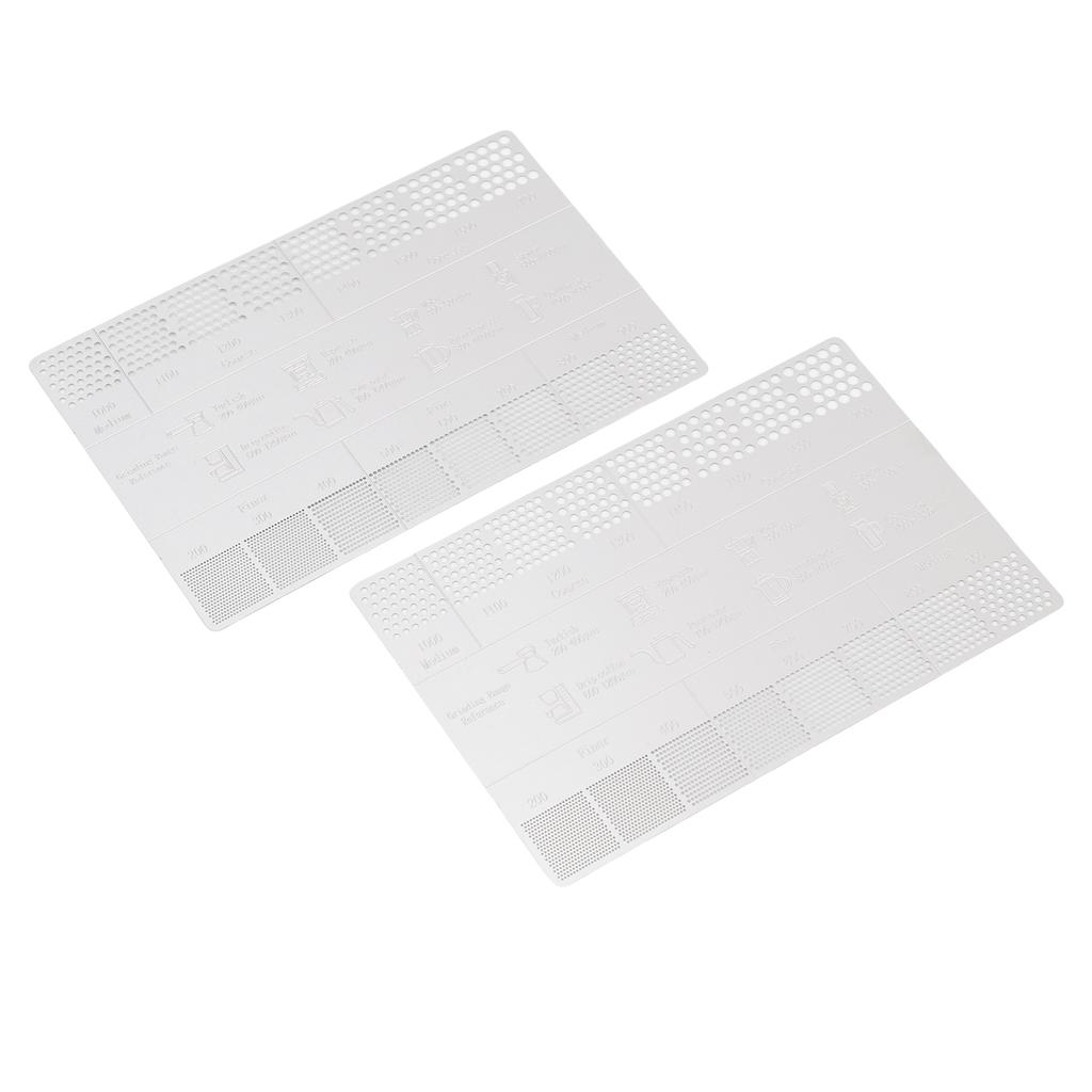 2 Pcs Ground Coffee Measuring Ruler Stainless Steel Coffee Grind Size Measuring Tool 200 1700 Microns