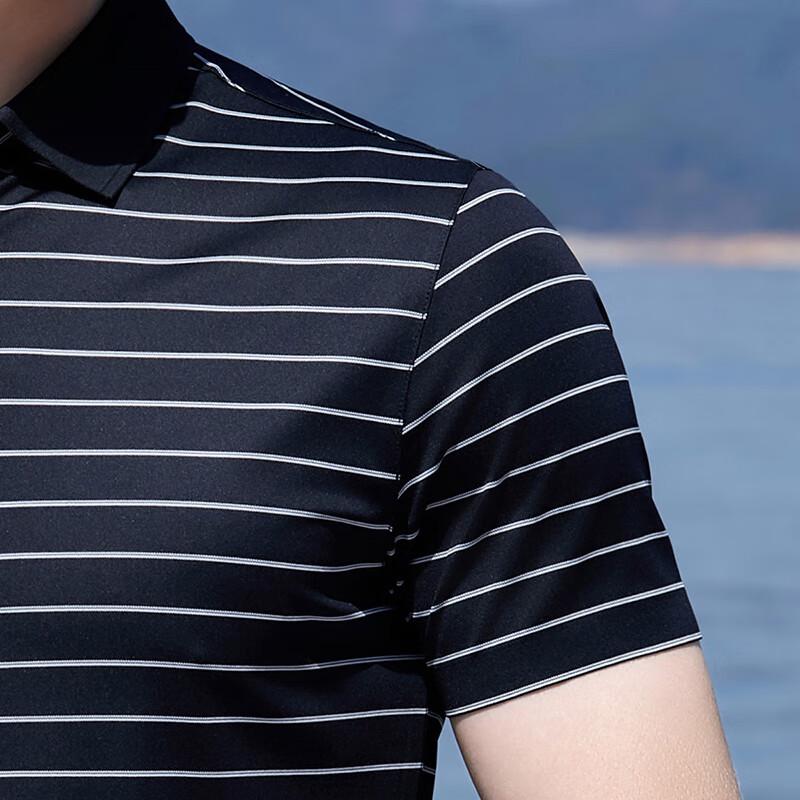 Antonio Men's Striped Silk Blend Polo Shirt