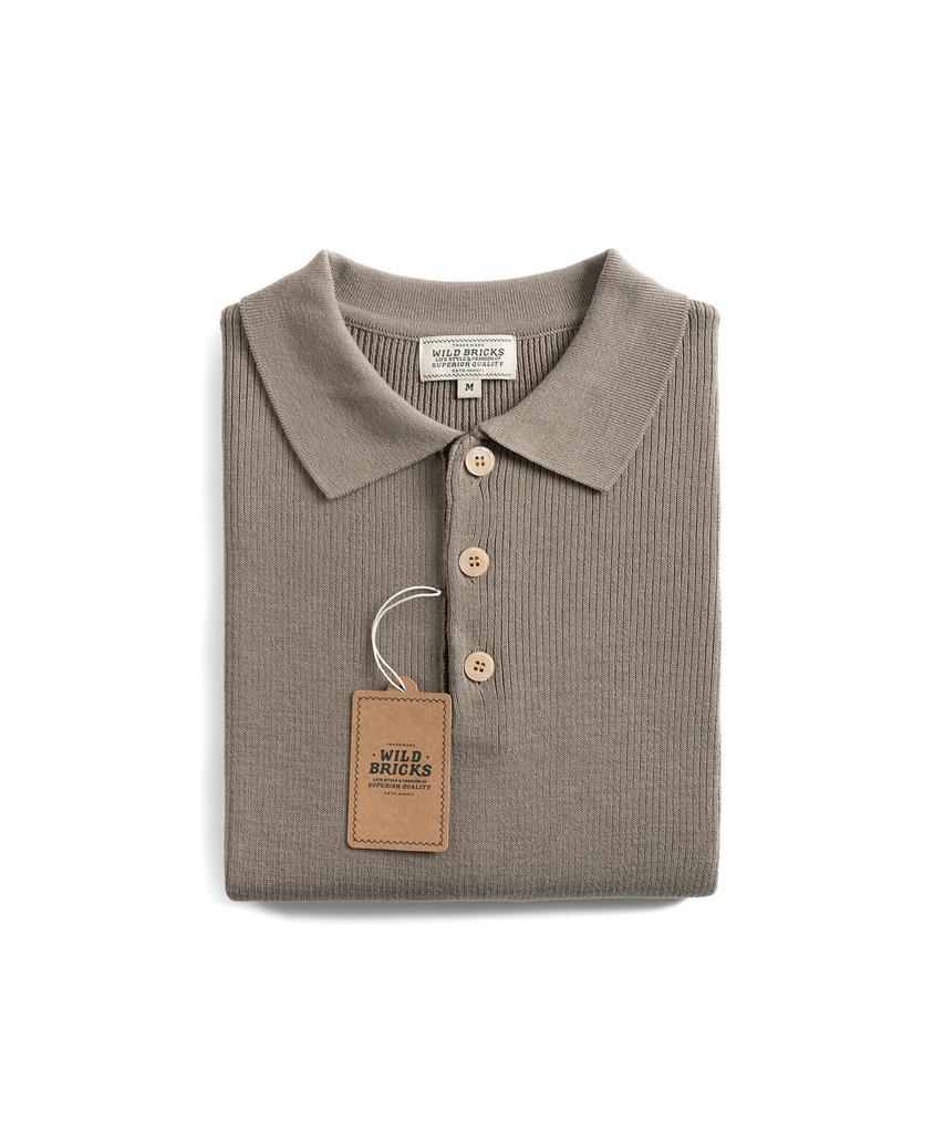 Waildeubeuligseu W23 Knitted Polo Shirt (Sand Beige)