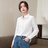 Spring Autumn 100% Cotton Tops Ladies Long Sleeve Office Slim Sweet White Shirts Business Women's Shirt