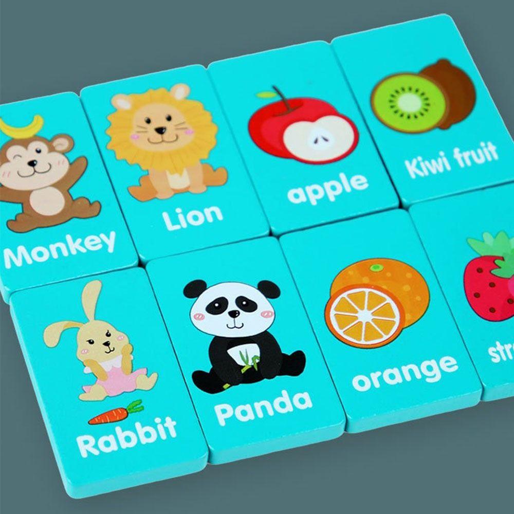 Fruit Animal Memory Solitaire Matching Mahjong Game Early Educational Puzzles Toy Kid Blocks