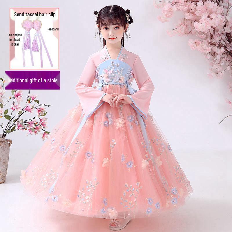 Vestito Principessa Hanfu Bambina Y - Gonna Stile Antico Primavera/Autunno 2024