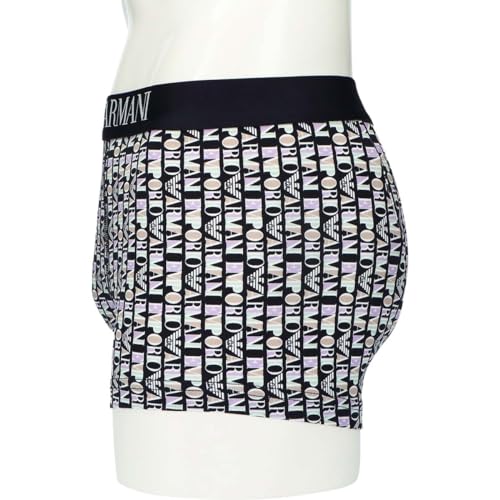 Emporio Armani ALL OVER VERTICAL LOGO Boxer Shorts with Front Closure, Men's Underwear, EU Size 90, White, 54045080