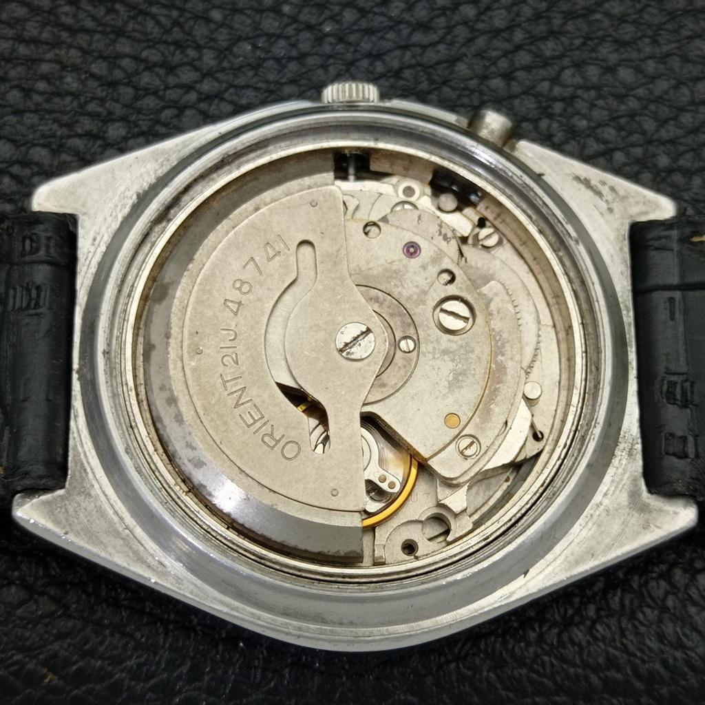 VINTAGE ORIENT AUTOMATIC 48741 JAPAN MENS BLACK COLOR DIAL WATCH A700651-5 R204-a700651