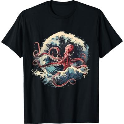 Octopus Ocean Sea Animal Lover Artwork Marine Mammal T-Shirt