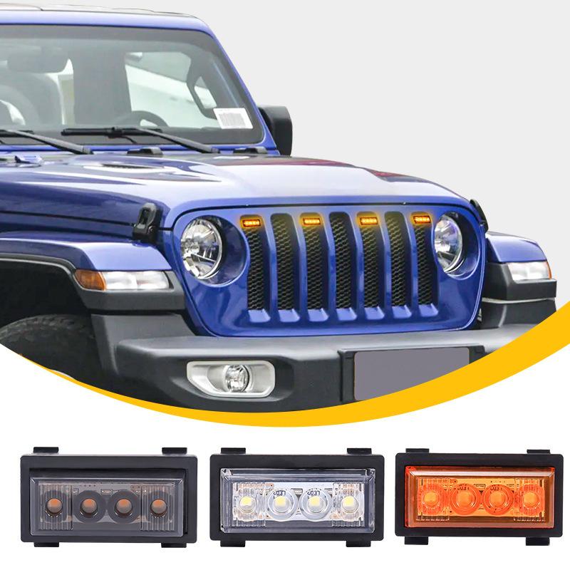 RGB Daytime Running Yellow Grille Light for Jeep Wrangler JL 2018-2023 (App-Compatible)