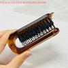 Portable Cat Ear Boar Bristle Hair Brush Amber Foldable Collapsible Travel Massage Styling Tool for Women Salon Gift