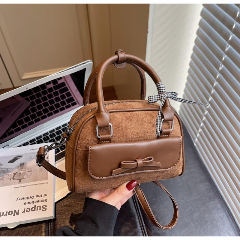 Premium bag women's autumn and winter new matte retro messenger bag portable bowling bag