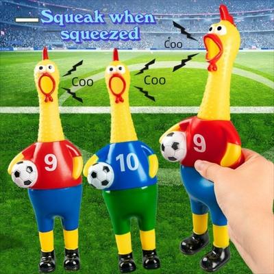 Stress Screaming Chicken Dog Toys Soccer Style Screaming Chicken Pinch Toy