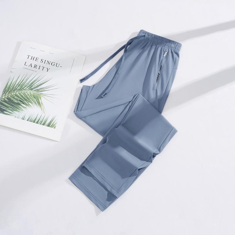 Unisex Ice Silk Sun Protection Quick-Dry Slim Wide-Leg Summer Pants