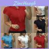 Versatile Fashion Women Short Sleeve Bow Chiffon T Shirt Blouse For Summer Casual Wear