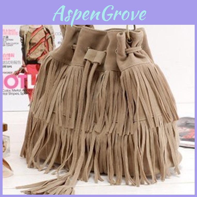 Pu Water Bucket Bag With Tassel For Daily Casual Use