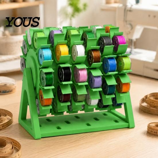 Bastelzimmer-Organizer 60-Spulen Nähgarnständer, 360 Grad drehbarer platzsparender Spulenlagerständer, Tischhalter für Stickerei und Quilting