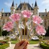 10 st Stora Rosa Bladrosor Handgjorda Konstgjorda Kristallblommor Guldros Gåva Födelsedagspresent