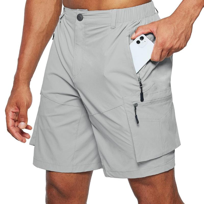 

Fashion Men s Work Shorts Large Size New Zip Shorts Multi-pocket Mobile Phone Men s Sports Shorts XXXL світло-сірого кольору
