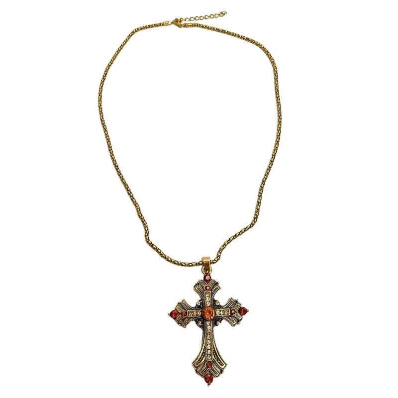 Sweet Cool Style Medieval Cross Long Necklace