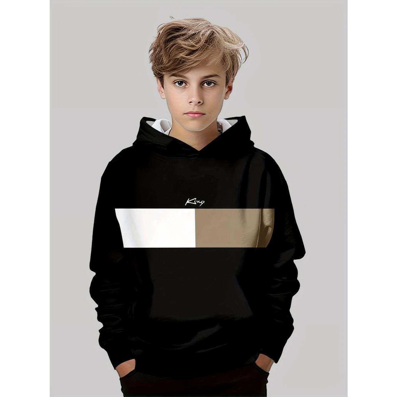 

Повседневный пуловер с 3D-принтом для мальчиков, повседневный худи для мальчиков для улицы, толстовка с капюшоном 7-8Y