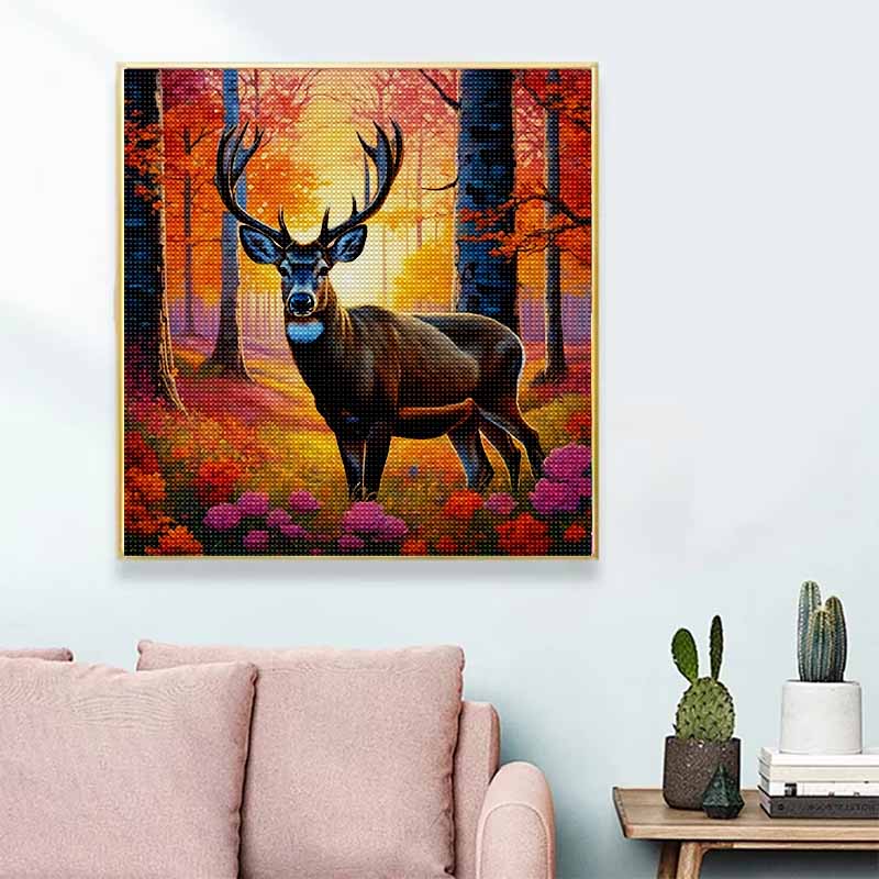 New Arrival 5D DIY Full Circle Diamond Painting "Elk" Embroidery Cross Stitch Home Decor Gift