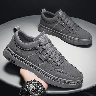 Modemarke Herren Casual PU-Lederschuhe Trend Herren Board Schuhe Wild Herren Flats Schuh Wasserdicht Rutschfest Skateboard Schuh Herrenschuhe