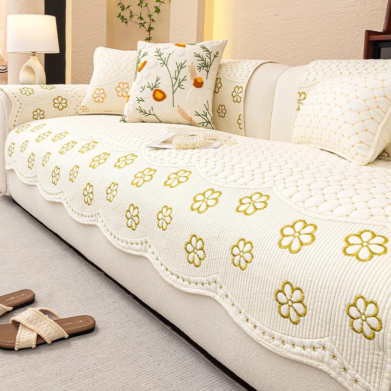 2025 New Cream Wind Sofa Cushion Light Luxury High Sense Non-slip Anti-cat Scratch Universal Sofa Cover Seat Cushion