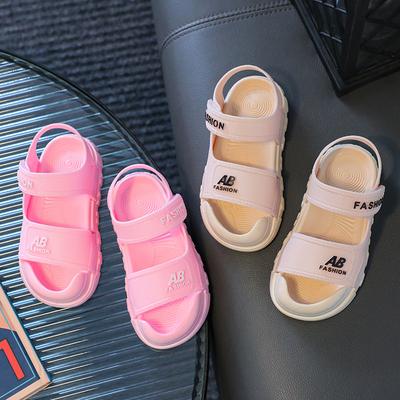 Sandales de plage d'été pour enfants, Anti-coup de pied, antidérapantes, Cool, couleur Pure, chaussures d'été à la mode, sandales souples pour bébés