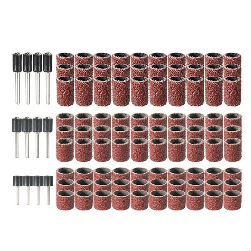 102/132Pcs Sanding Drums Sand Bands Sand Mandrels Drum Woodworking Drill Rotary Abrasive Tool