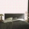 Hearts Wallpaper White and Coral 50x1000