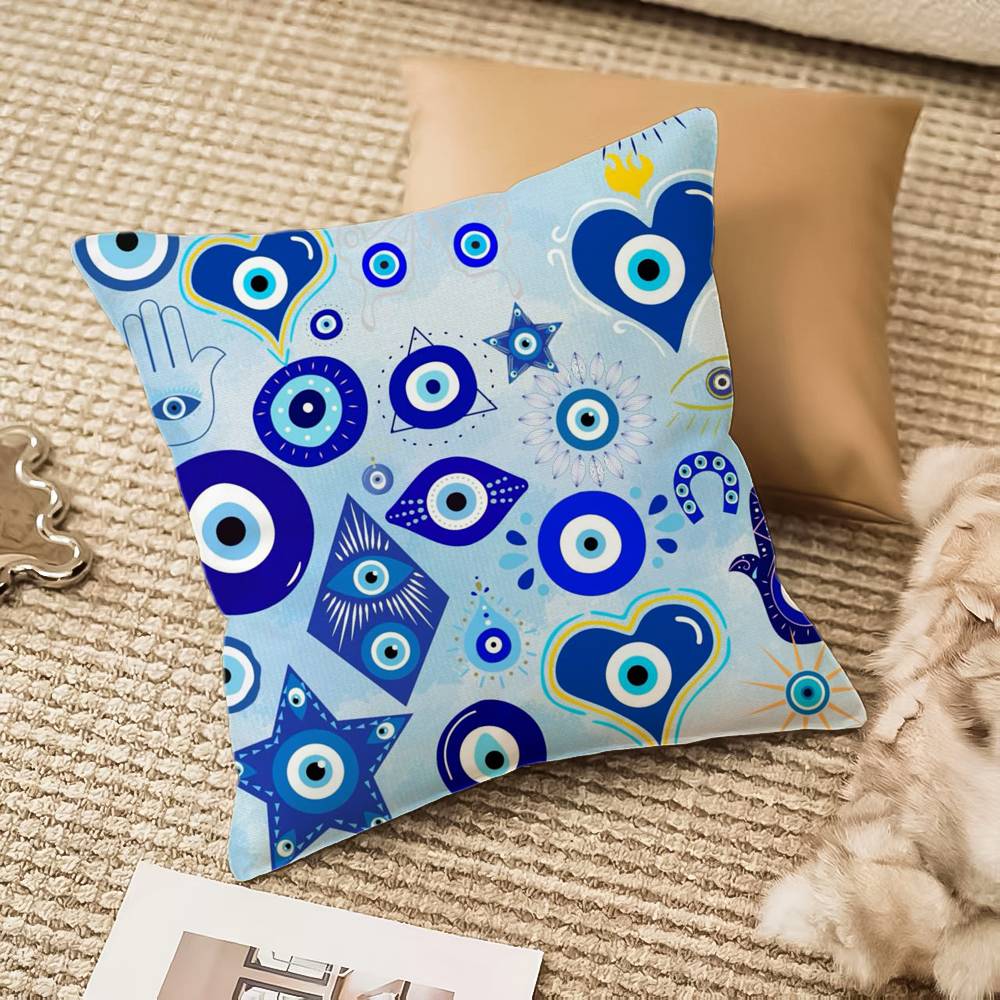 Classic Prank Evil Eyes Pillow Case Comfort Sofa Bed Silky Elegant Invisible Zipper Decorative Cushion Cover