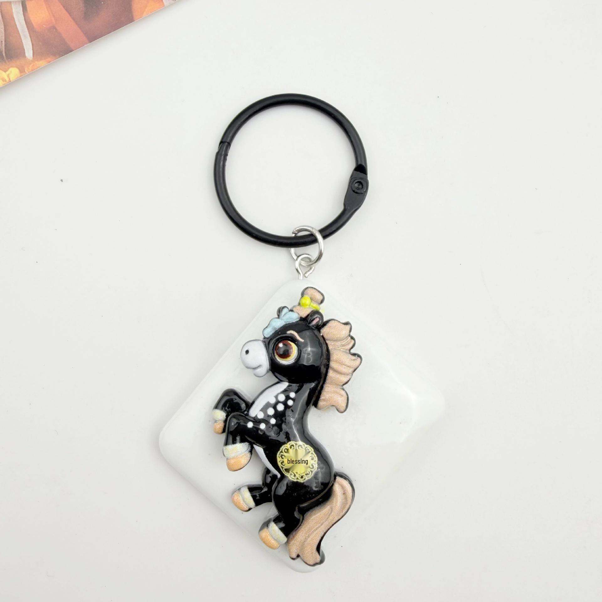 2026 Cute Cartoon Horse Keychain Pendant for New Year - Creative Gift for the Year of the Horse