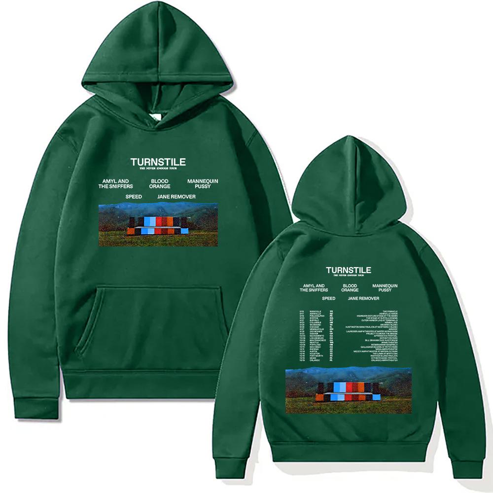 Turnstile Band Hoodies Turnstile The Never Enough Tour 2025 Sweatshirt Unisex Hip Hop Rock Street Pullovers Two Sides Streetwear