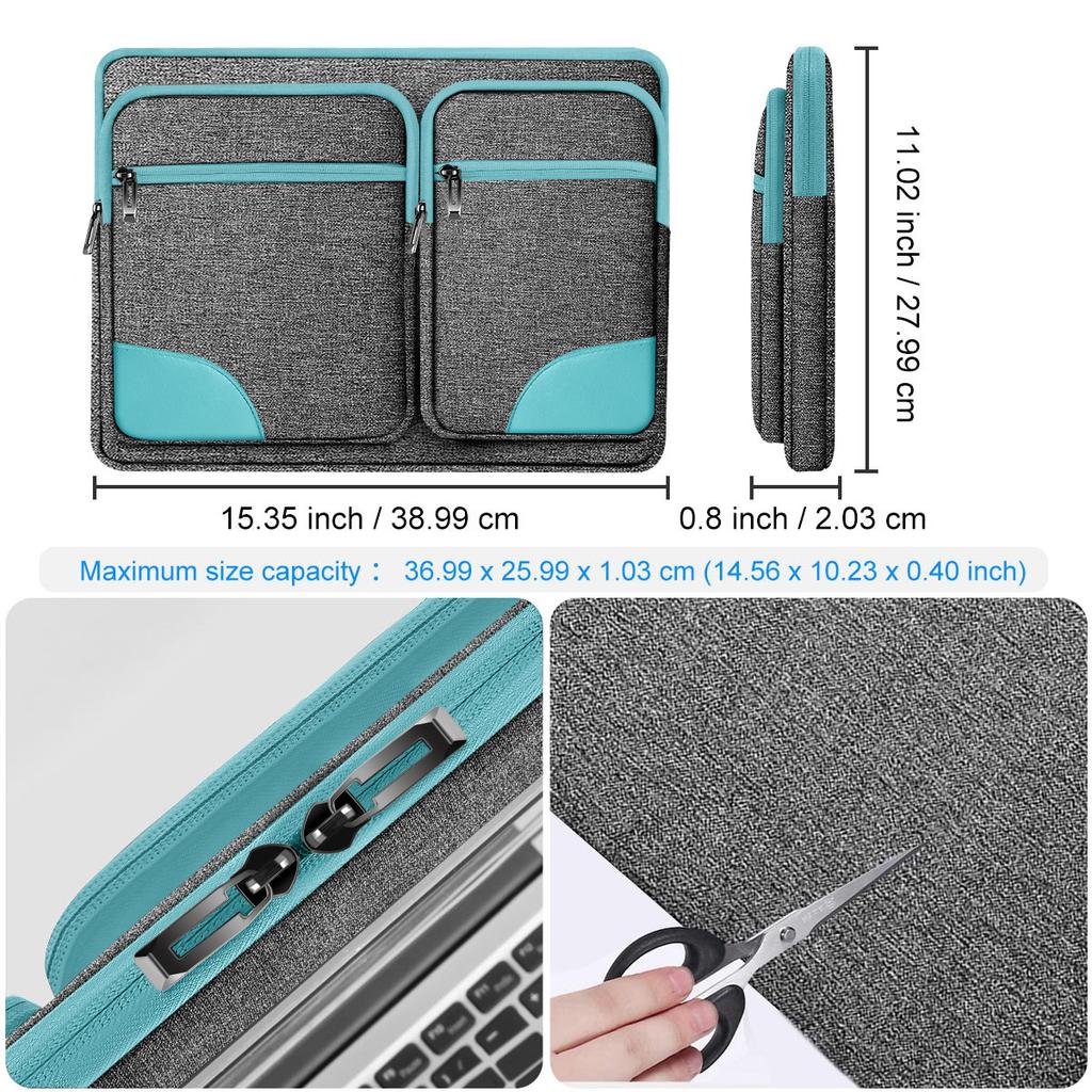 15-inch Multi-pocket Laptop Waterproof and Shockproof Protective Inner Sleeve