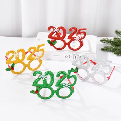 2025 Christmas Glasses New Year Party Photo Props Xmas Decorations Kids Adult Eyeglasses Photobooth Gifts Supplies Kids Favors