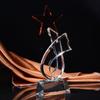 Red Five-pointed Star Crystal Trophy Hollowed-out Geometric Medal Customize Competition Prizes Decorative Figurines Home Decor