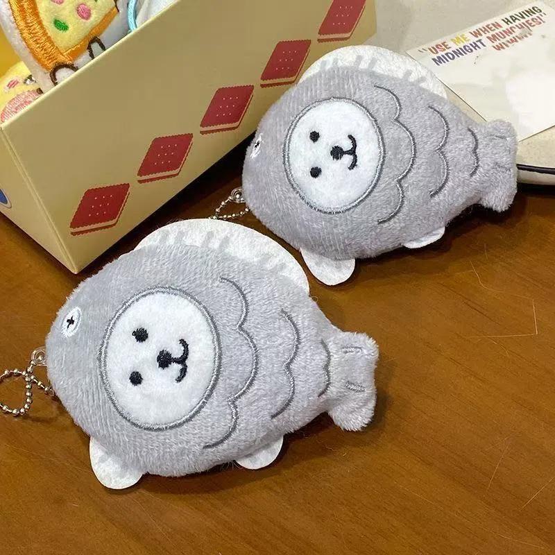 HUA Cute Plush Fish Bear Keychain Cartoon Doll Toy For Women Girls Bag Ornament Car Pendant Keyring Children Gift Accessories