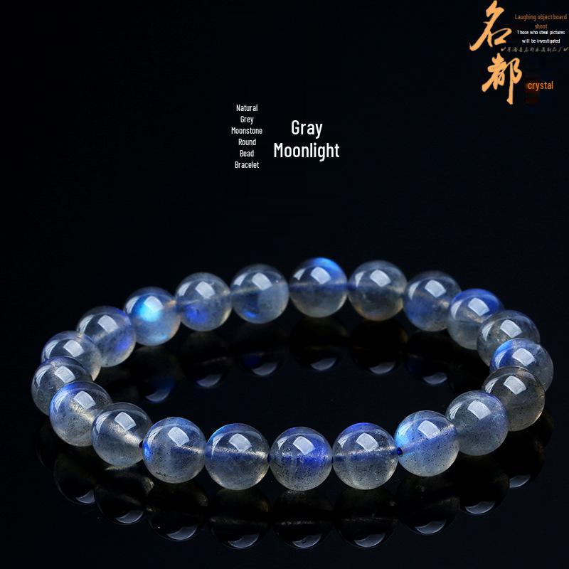 Natürliche Graue Mondstein & Hellblaue Labradorit Perlen für DIY Schmuck