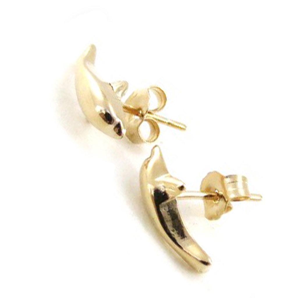 Les Trésors De Lily [D7362] - Gold Plated Earrings 'Heureux Dauphins' Gold - 5x12 Mm