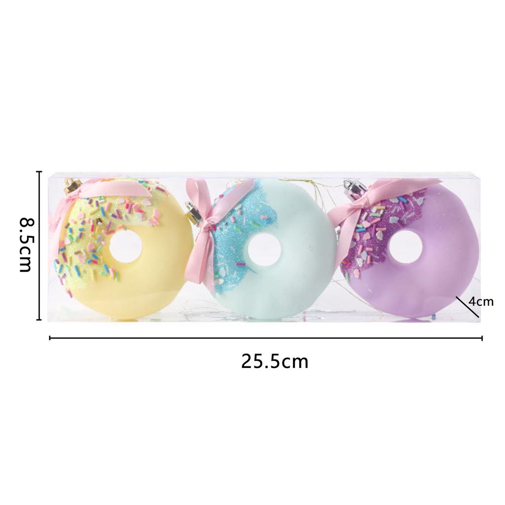 Christmas Decorative Candy Ornaments Set, 3/4Pcs Donuts/Cupcakes Christmas Tree Pendant Festival Supplies