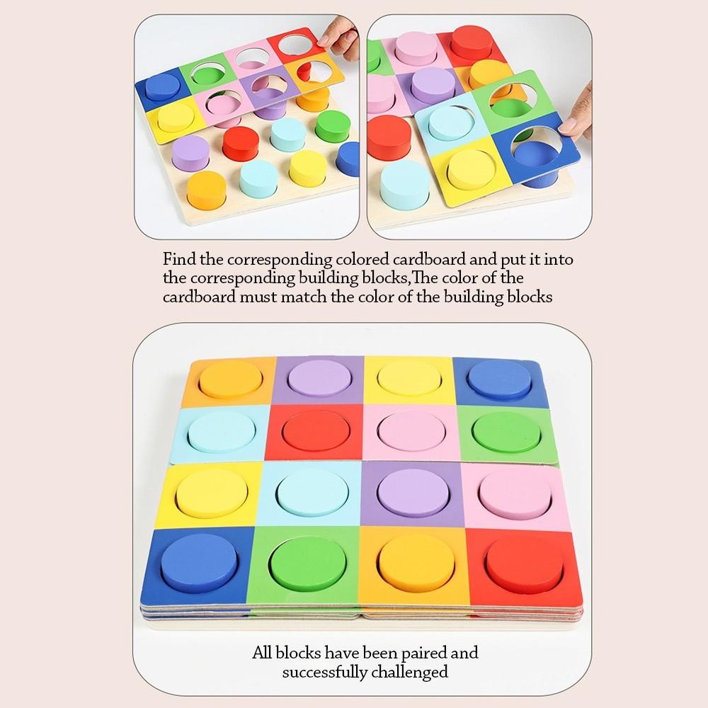 Color Recognition Matching Logic Game Educational Wooden Puzzle  Preschoolers or Toddlers