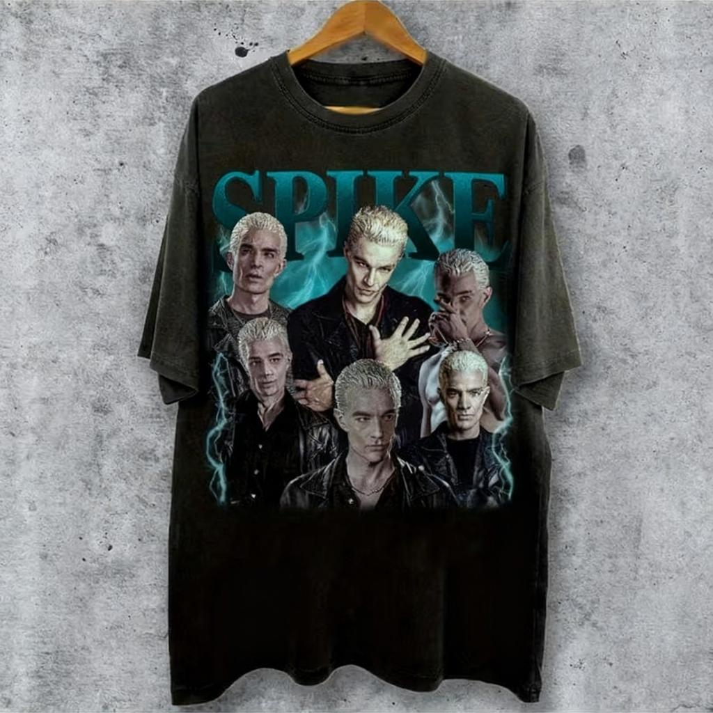 Vampire Hunter Buffy Spike Tshirt TV Drama Merchandise Mens Tshirt Summer Unisex Casual Tshirt