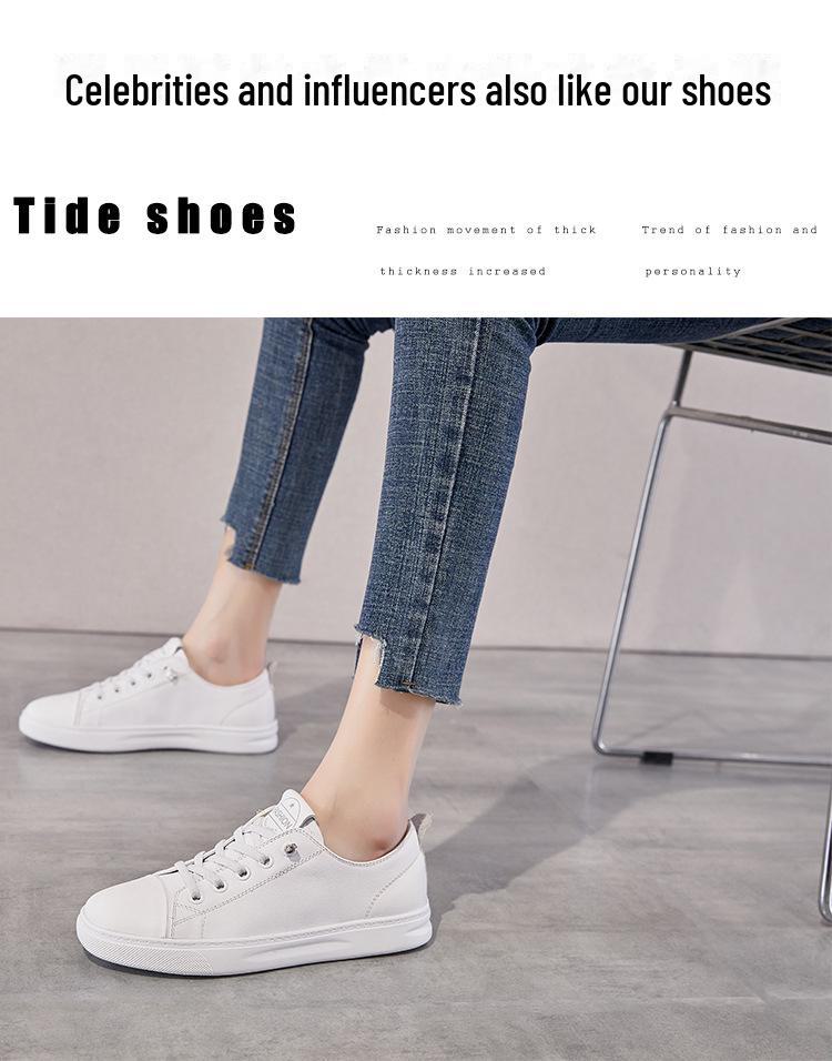 Women's 2025 Summer Casual Versatile Genuine Leather White Flats