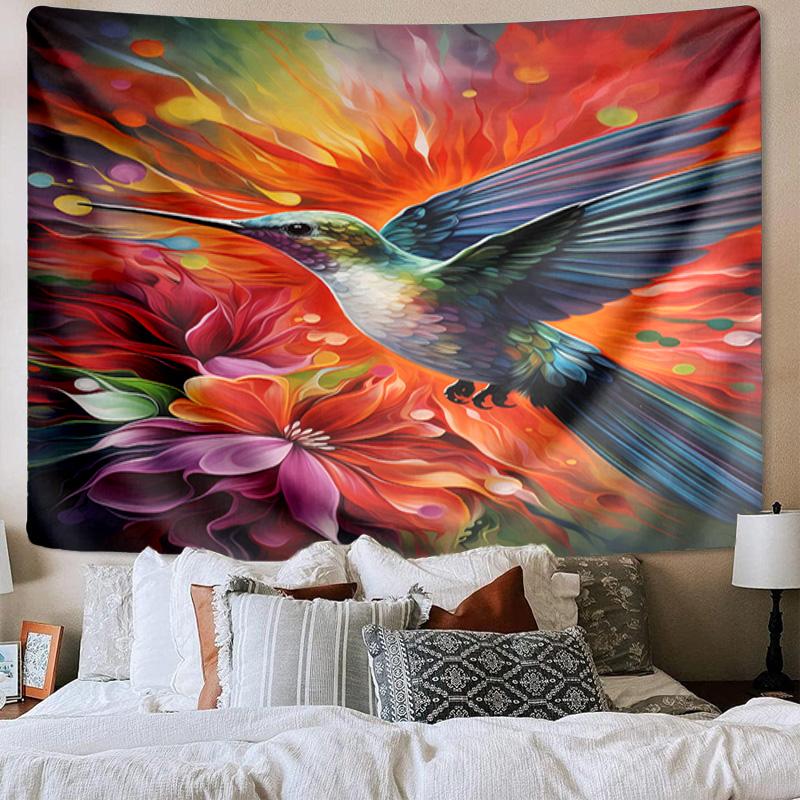 Hummingbird In Bloom Tapestry Room Decoration Wall Hanging for Living Room Bedroom, Dormitory, Birthday and Christmas Gifts