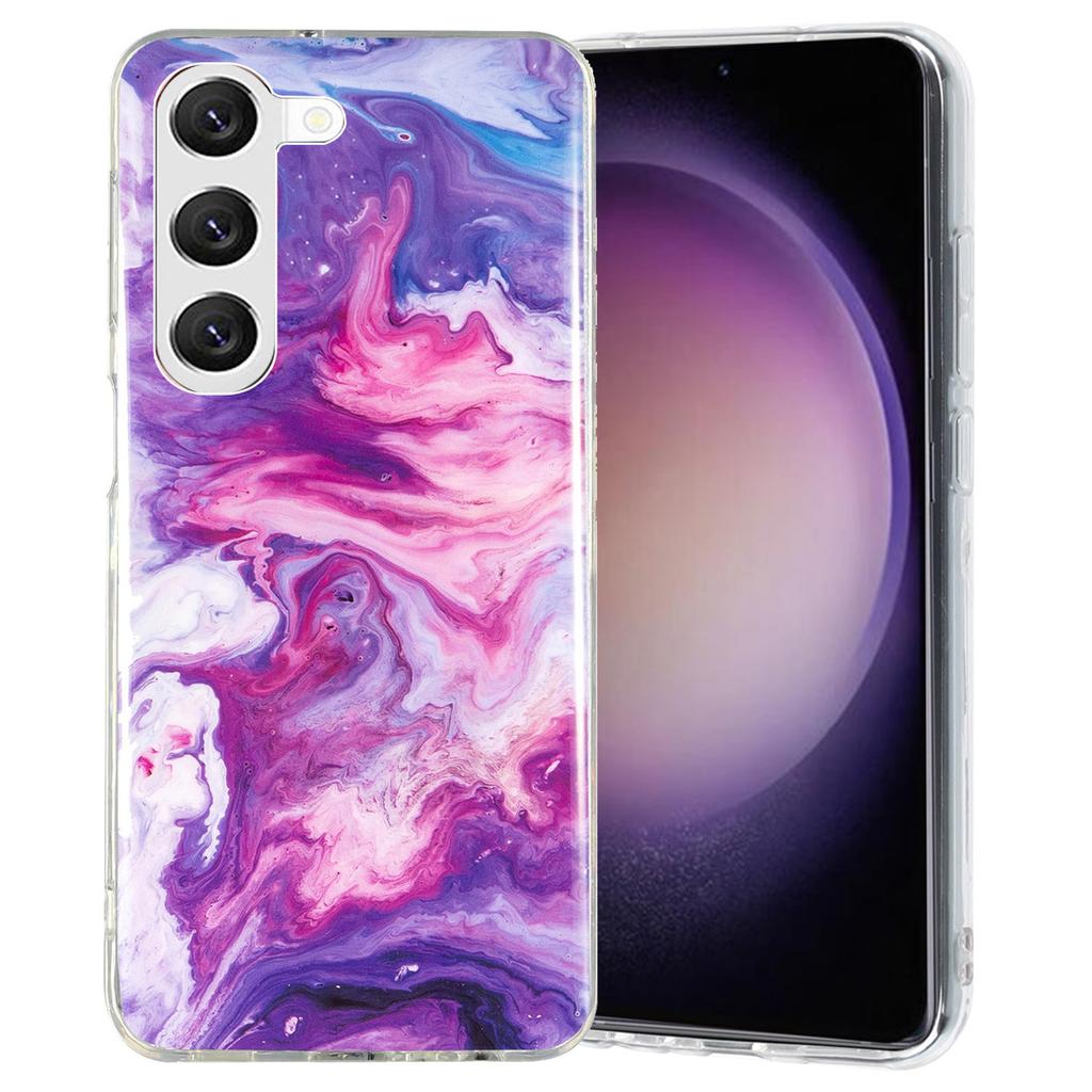 För Samsung Galaxy S23 IMD Marmormönster TPU-skal Stötsäkert Baksidsskydd Telefonskal