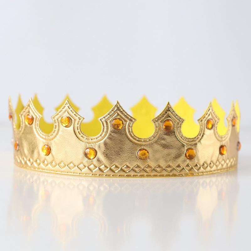 Golden Prince Crown Birthday Cake Decoration & Headwear for Kids